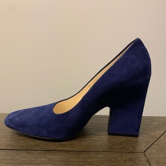 Celine Deep Blue Suede Heels - Picture 5 of 16